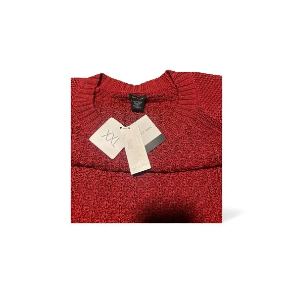 Calvin Klein Jeans Sweater Womens Size XXL Loose Knit Heavyweight‎ Red Pullover - Picture 4 of 7